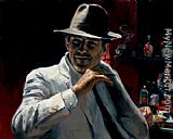 Man at red bar